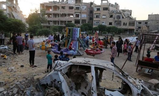 Syria seige citizens playground