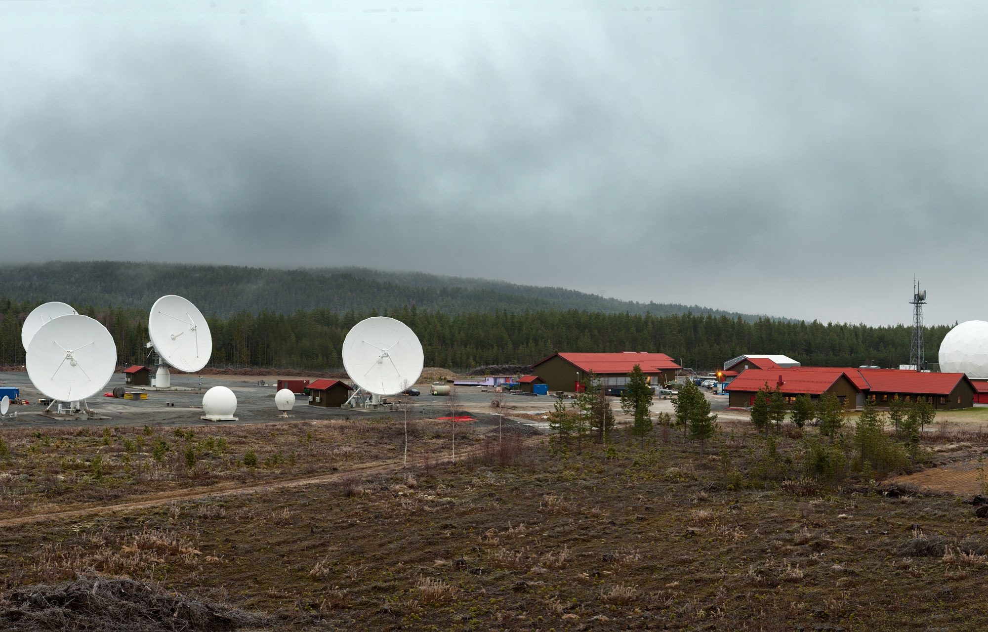 Click to enlarge Antennas at the Norwegian Intelligence Service surveillance base in Ringerike, 40 miles northwest of Oslo.