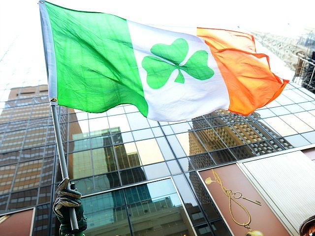 Click to enlarge irish flag with shamrock