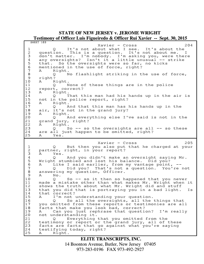 Click to enlarge New Jersey police testimony Luis Figueiredo Rui Xavier