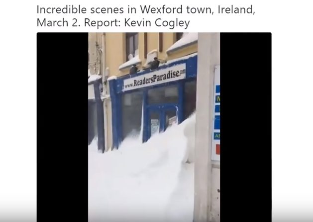 Snow in Wexford, Ireland