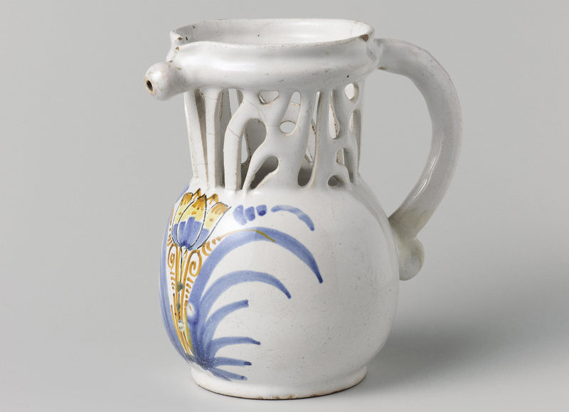 Click to enlarge A puzzle jug, c. 1660 - 1690.