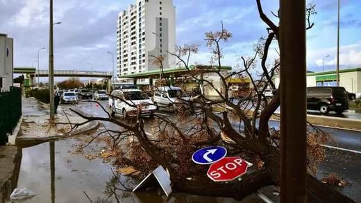 Tornado damage in Faro, Portugal