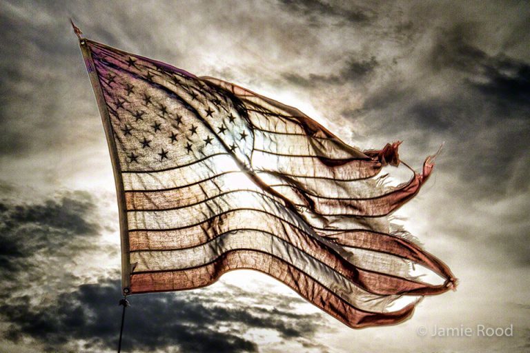 tattered us flag