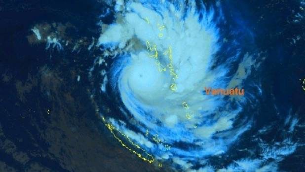ropical Cyclone Hola sits to the west of Vanuatu at 7am Thursday in the satellite image from Vanuatu's Meteorology & Geo-Hazards Department