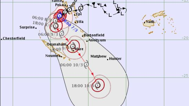 Click to enlarge Tropical Cyclone Hola's position and expected track, issued by RSMC Nadi Tropical Cyclone Warning Centre about 8.30am Thursday. Times are UTC, which is 13 hours behind NZ daylight time.