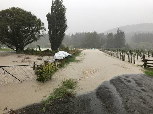 Click to enlarge Surface flooding has hit the area north of Napier hard.
