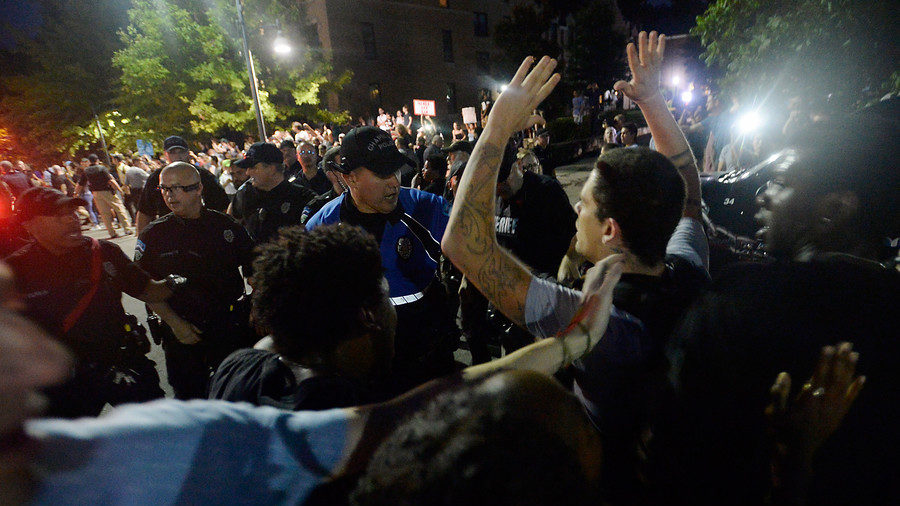 police in crowd