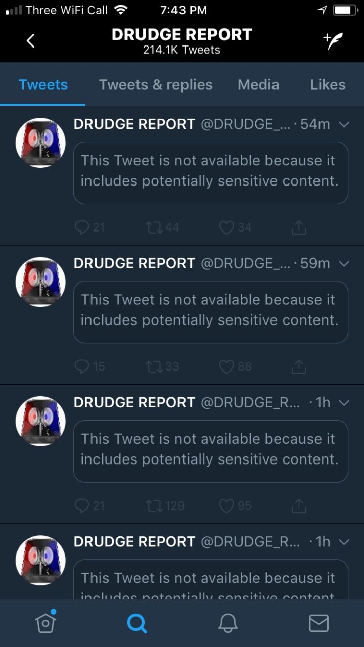 drudge report twitter