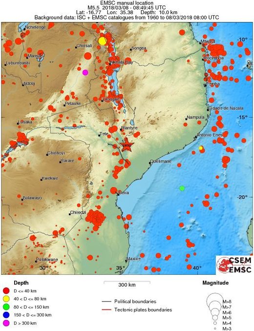 regional seismicity malawi