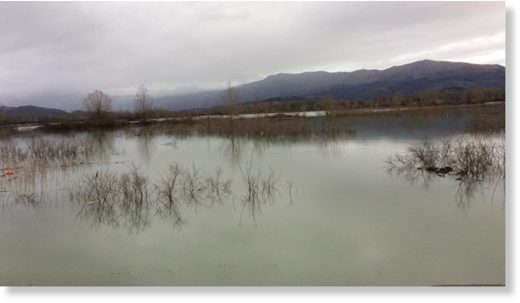 Floods in Shkodër County, Albania, March 2018.