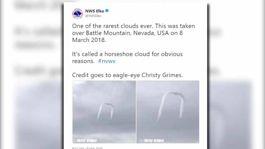 Rare horseshoe cloud