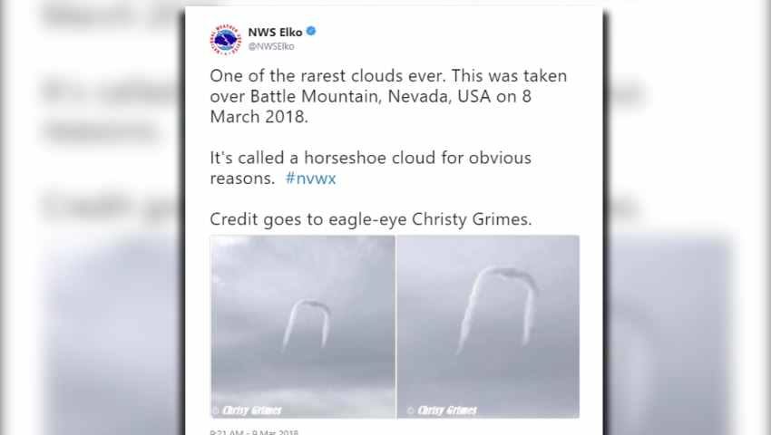 Click to enlarge Rare horseshoe cloud
