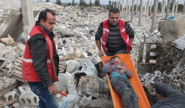 Click to enlarge Civilians in Afrin