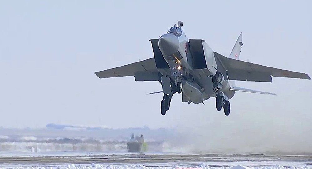 Click to enlarge The Russian Aerospace Forces conducts test launch of a Kinzhal hypersonic aviation and missile system