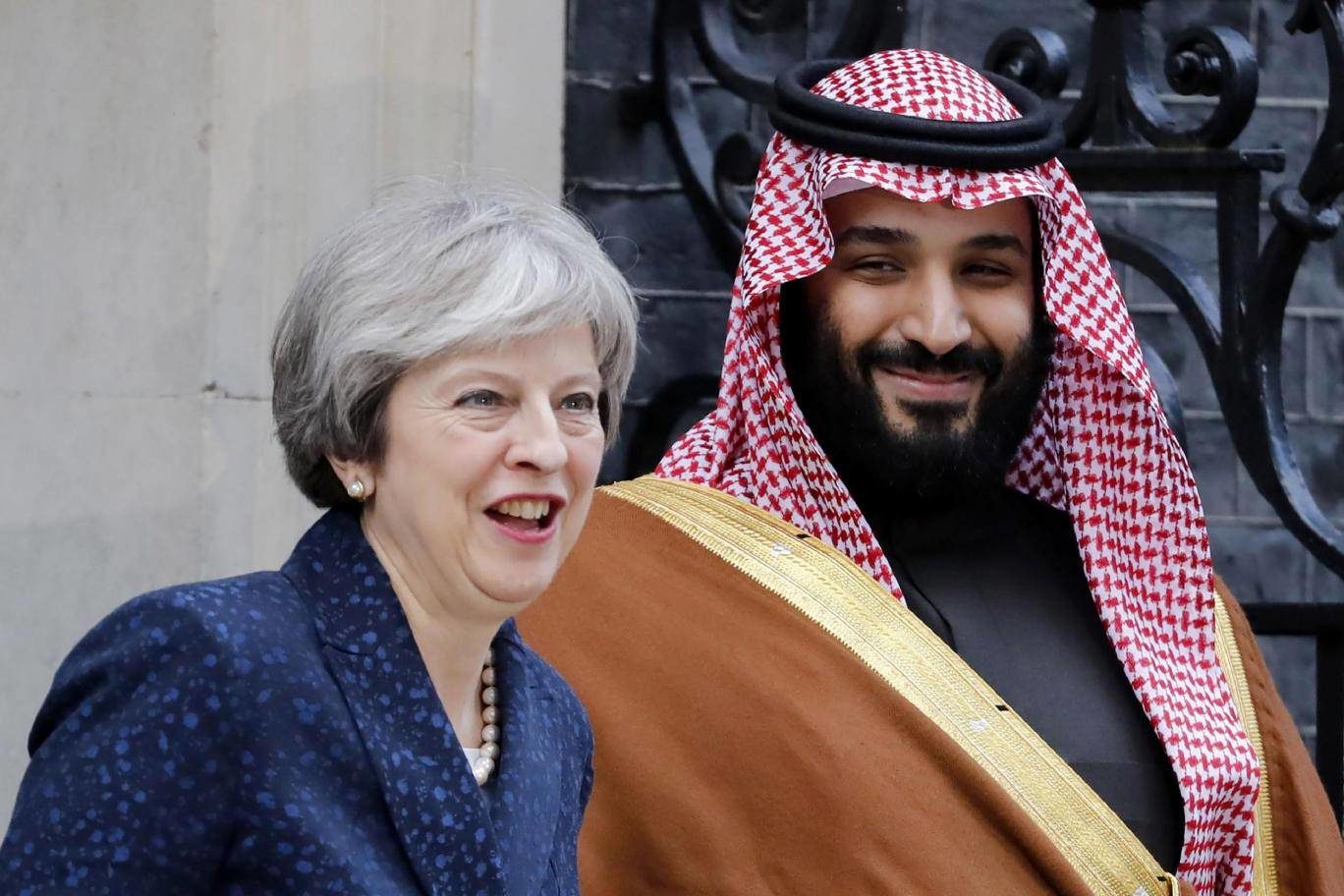 Click to enlarge Theresa May welcomed Mohammad bin Salman to Downing Street this week