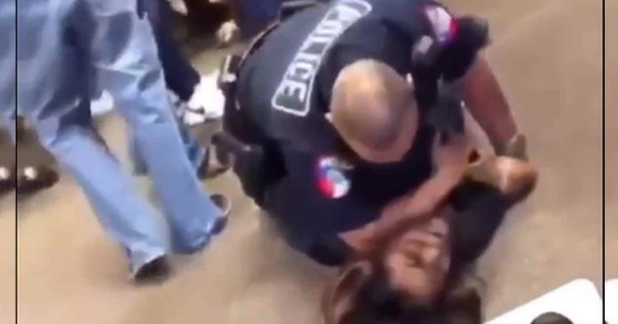 cop elbows girl