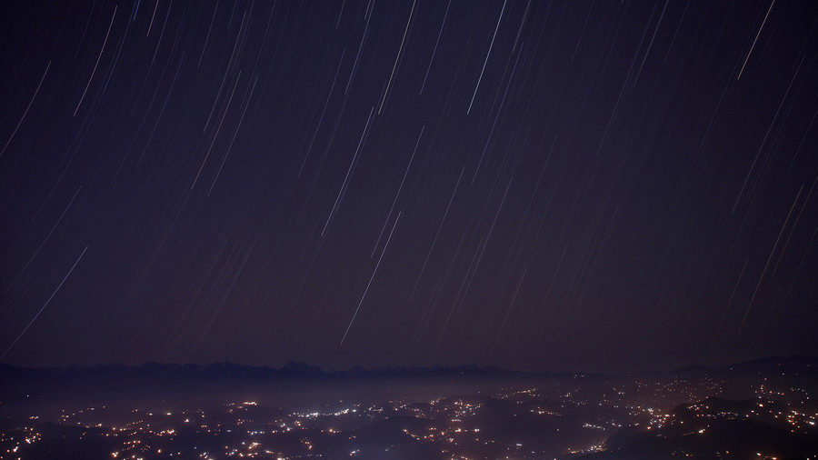 A meteor shower
