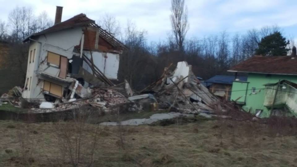 Click to enlarge Landslide in Hrvatska Kostajnica, Croatia, March 2018.