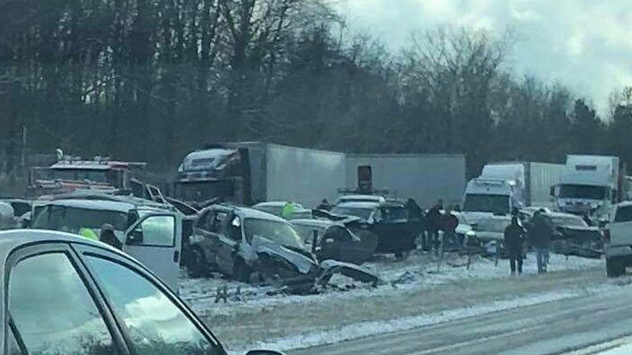 Click to enlarge car pileup