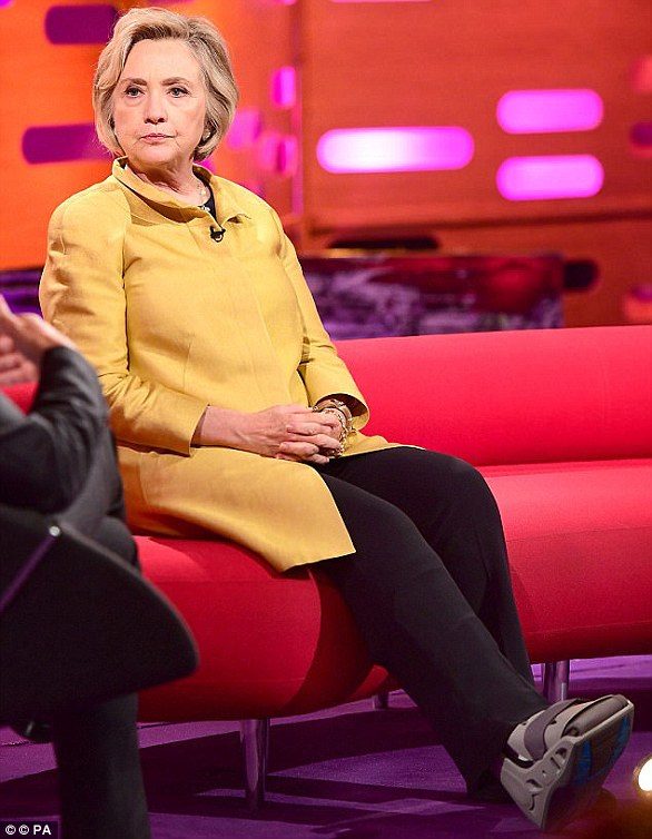Click to enlarge Hillary Clinton broke her toe while on a book tour in London.
