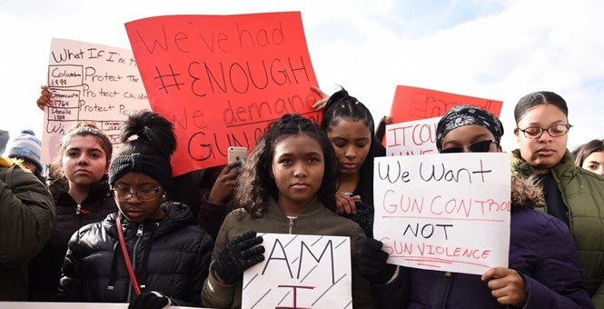 Student Gun control advocate protests