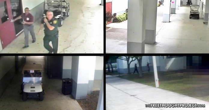 surveillance footage of Scot Peterson outside Parkland FL school