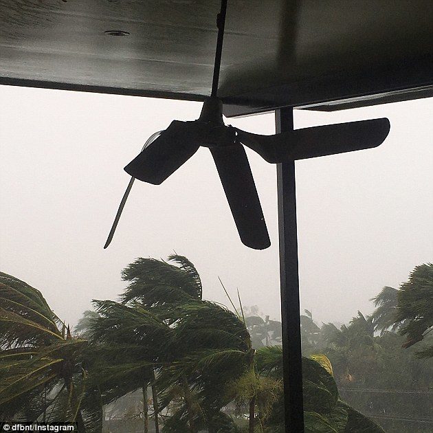 The eye of the category two storm has now moved past the city but emergency services say it's still not safe to go outside
