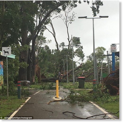 Click to enlarge Residents have been told to stay inside and emergency services are only responsible for critical incidents until the category two storm passes