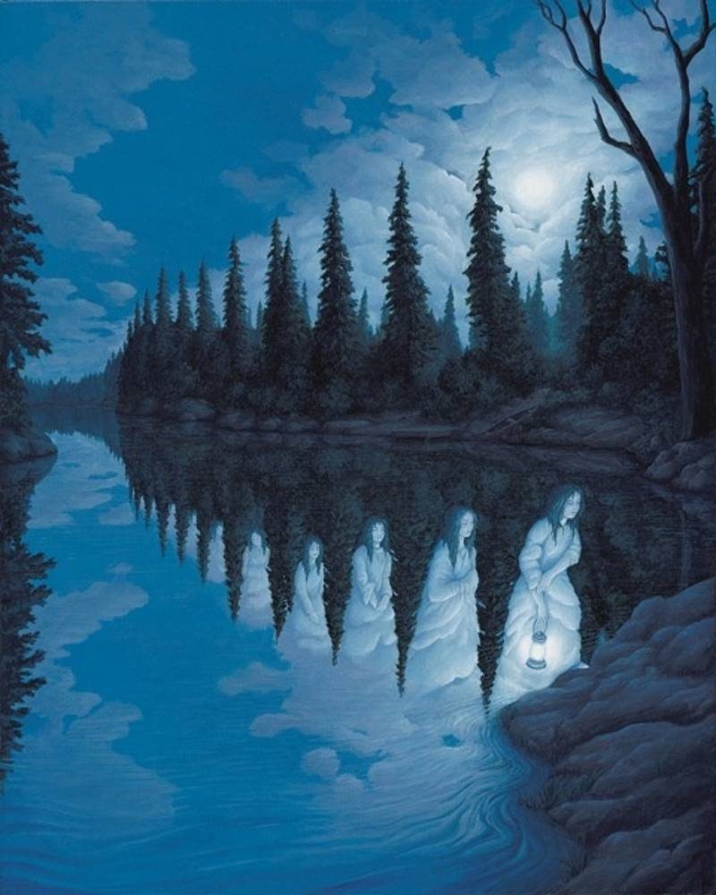 optical illusion ladies lake
