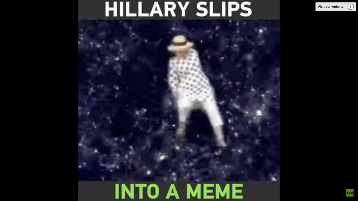 hillary clinton slips into a meme rt shooting starts remix screenshot
