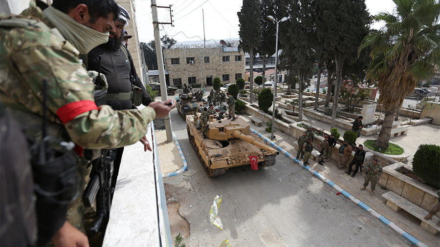 Click to enlarge Turkish forces and Free Syrian Army are deployed in Afrin, Syria March 18, 2018