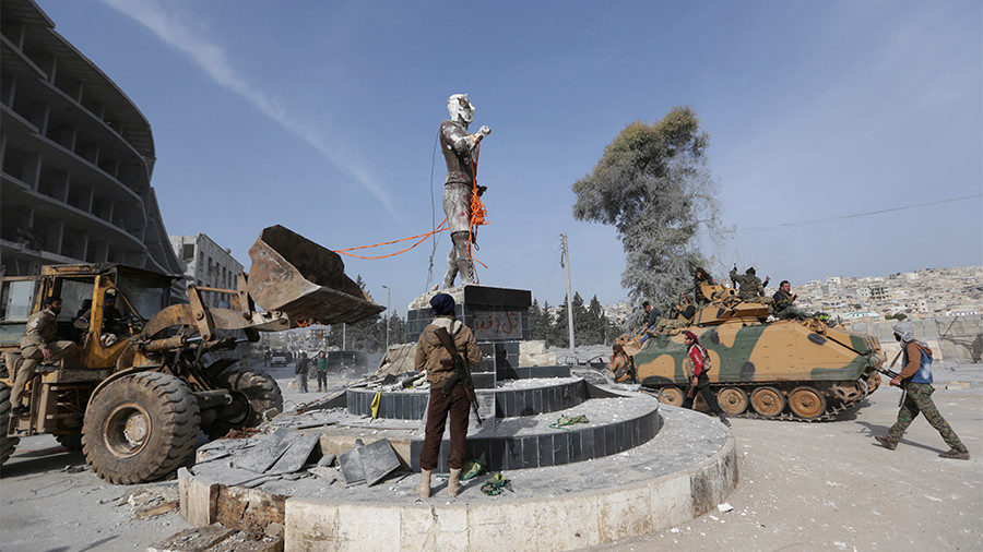 Click to enlarge Turkish forces and Free Syrian Army are deployed in Afrin, Syria March 18, 2018