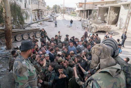 Bashar al-Assad visited army positions in the Eastern Ghouta