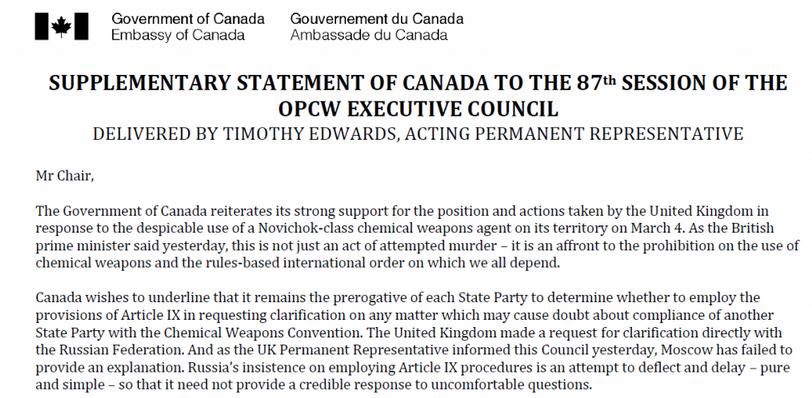 Click to enlarge Statement of Canada