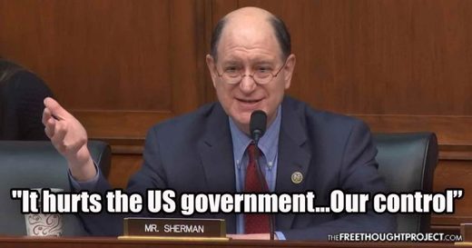 bitcoin hurts government control congressman sherman