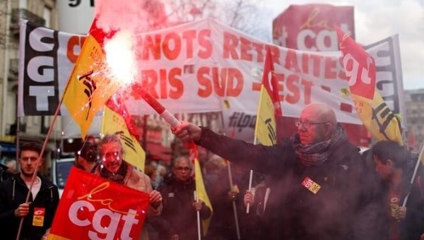 French pensioners strike