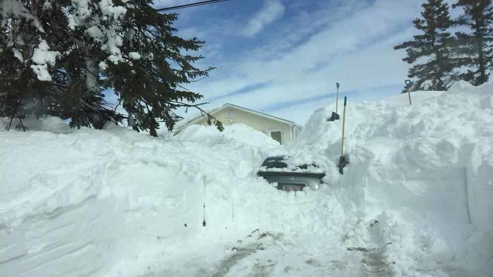 Click to enlarge snowdrift in Bathurst, New Brunswick, Canada