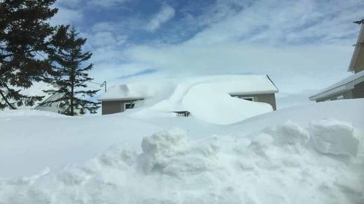 snowdrift in Bathurst, New Brunswick, Canada