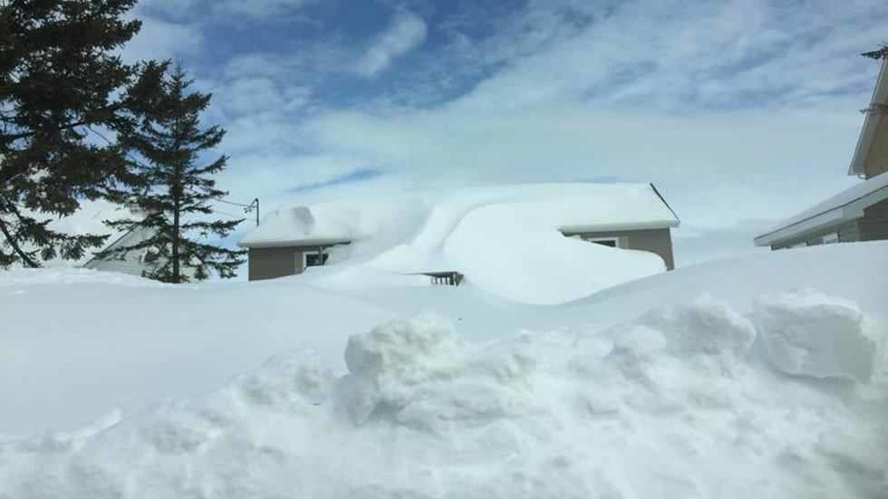 Click to enlarge snowdrift in Bathurst, New Brunswick, Canada