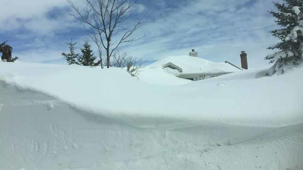 Click to enlarge snowdrift in Bathurst, New Brunswick, Canada