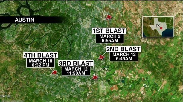 Austin bombing locations