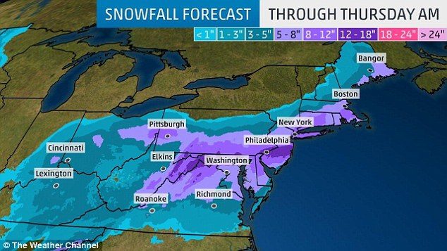 Click to enlarge FOURTH Nor'easter this monthon the first day of Spring bringing up to 11 INCHES of snow in NYC and New Jersey... and it WON'T be the last