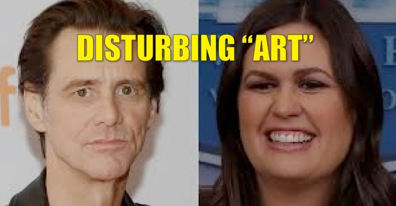Click to enlarge Jim Carrey Sarah Huckabee Sanders
