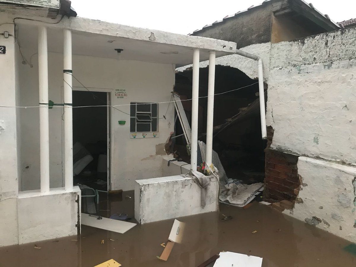 Flood and storm damage in Sao Paul, Brazil, March 2018.