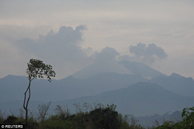 Mount Ijen is seen the day after the crater was closed to visitors and many residents living on its slopes were forced to flee to avoid toxic gas near Bondowoso, East Java, Indonesia
