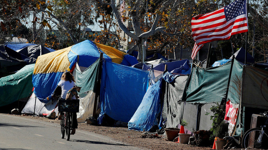 Click to enlarge homeless camp