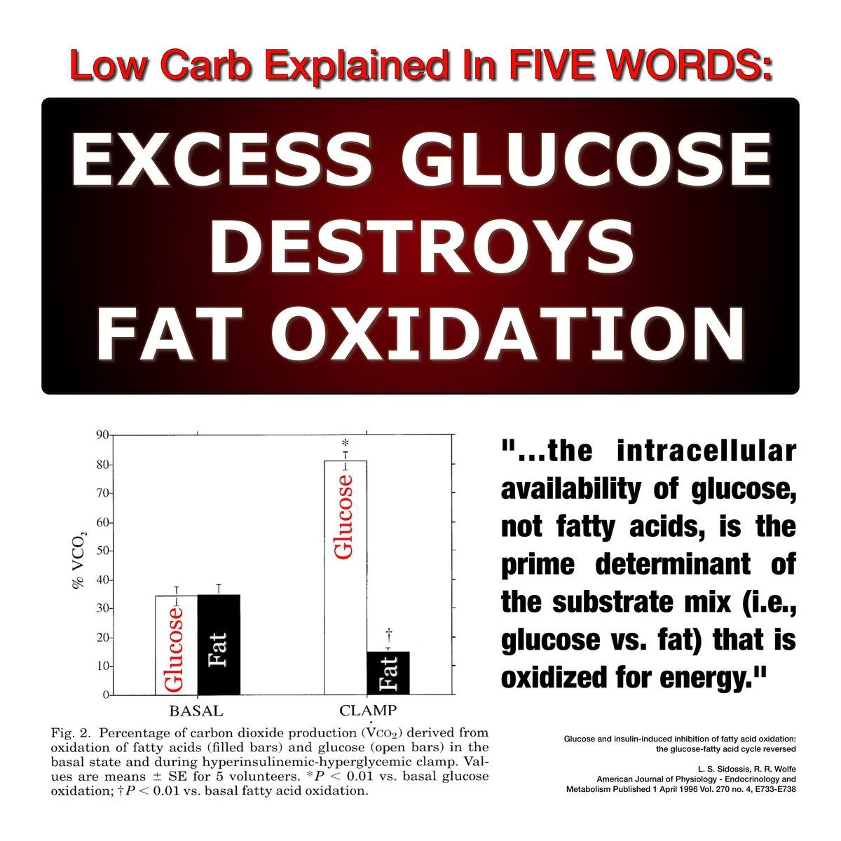 Excess Glucose and fat oxidation