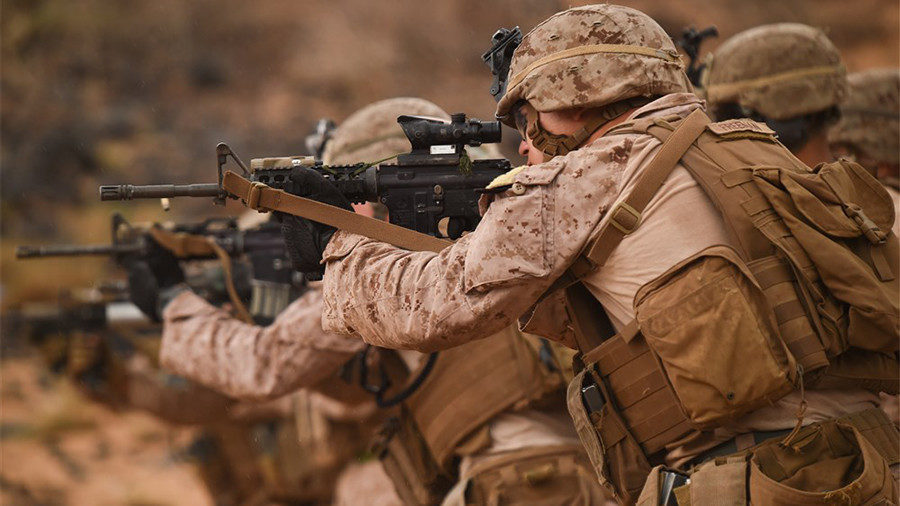 soldiers with guns