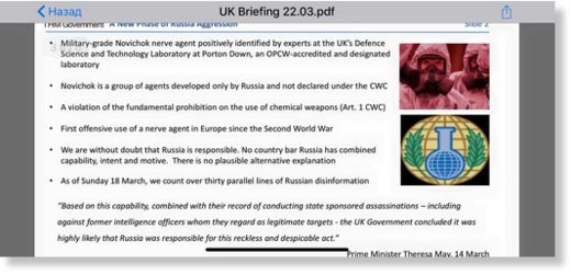 UK briefing Novichok